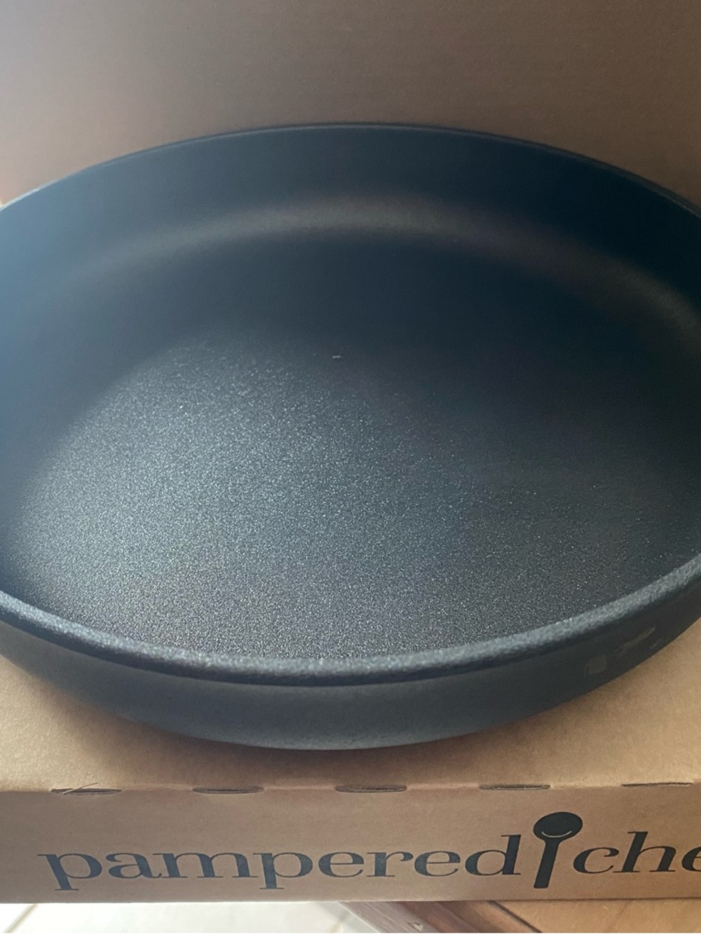 Pampered Chef Black Nonstick Skillet with Silver Accents